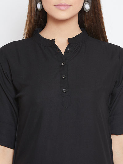 Black Solid Color Kurti