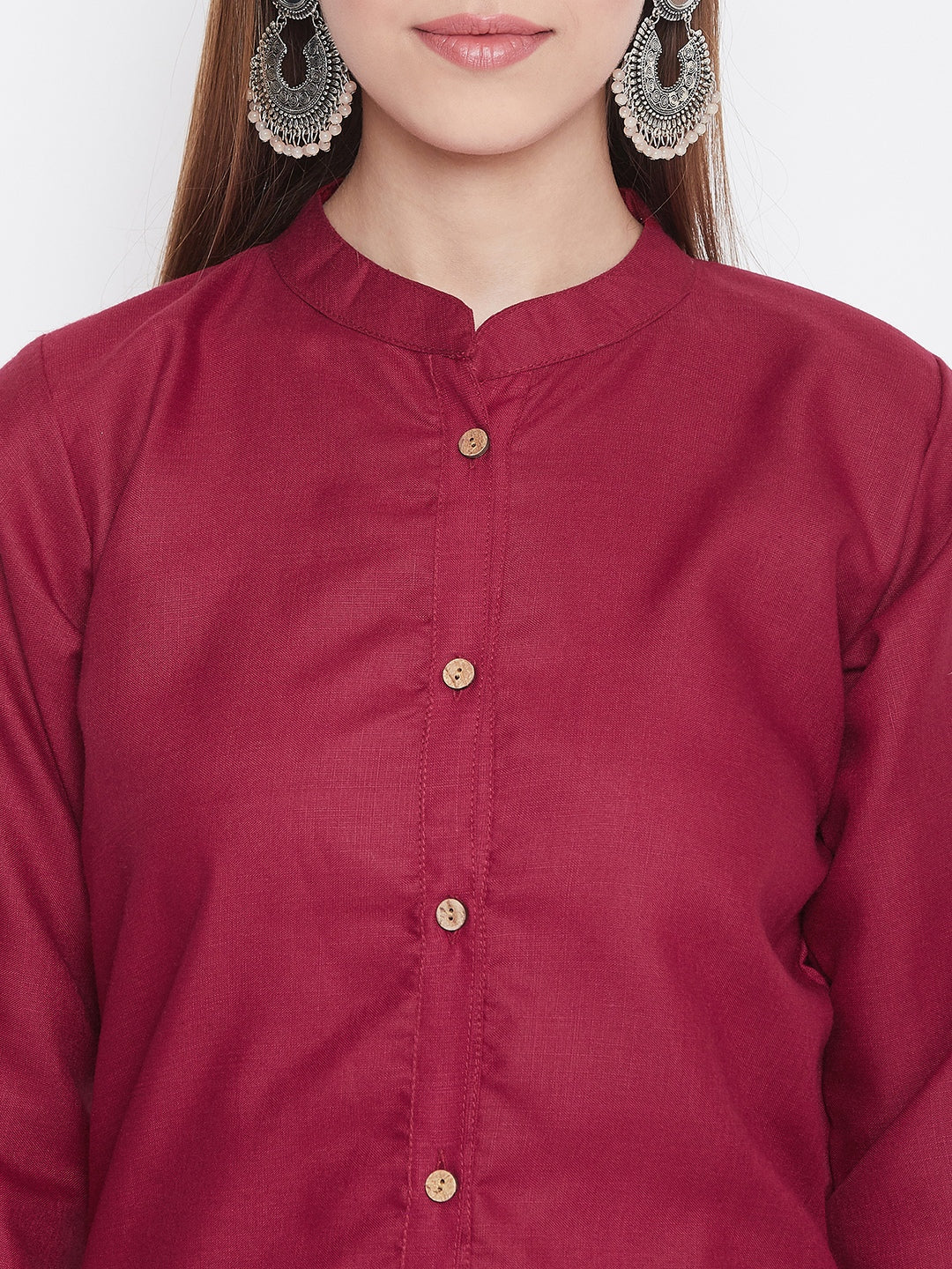 Maroon Solid Color Kurti
