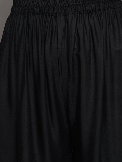 Black Plain Rayon Palazzo