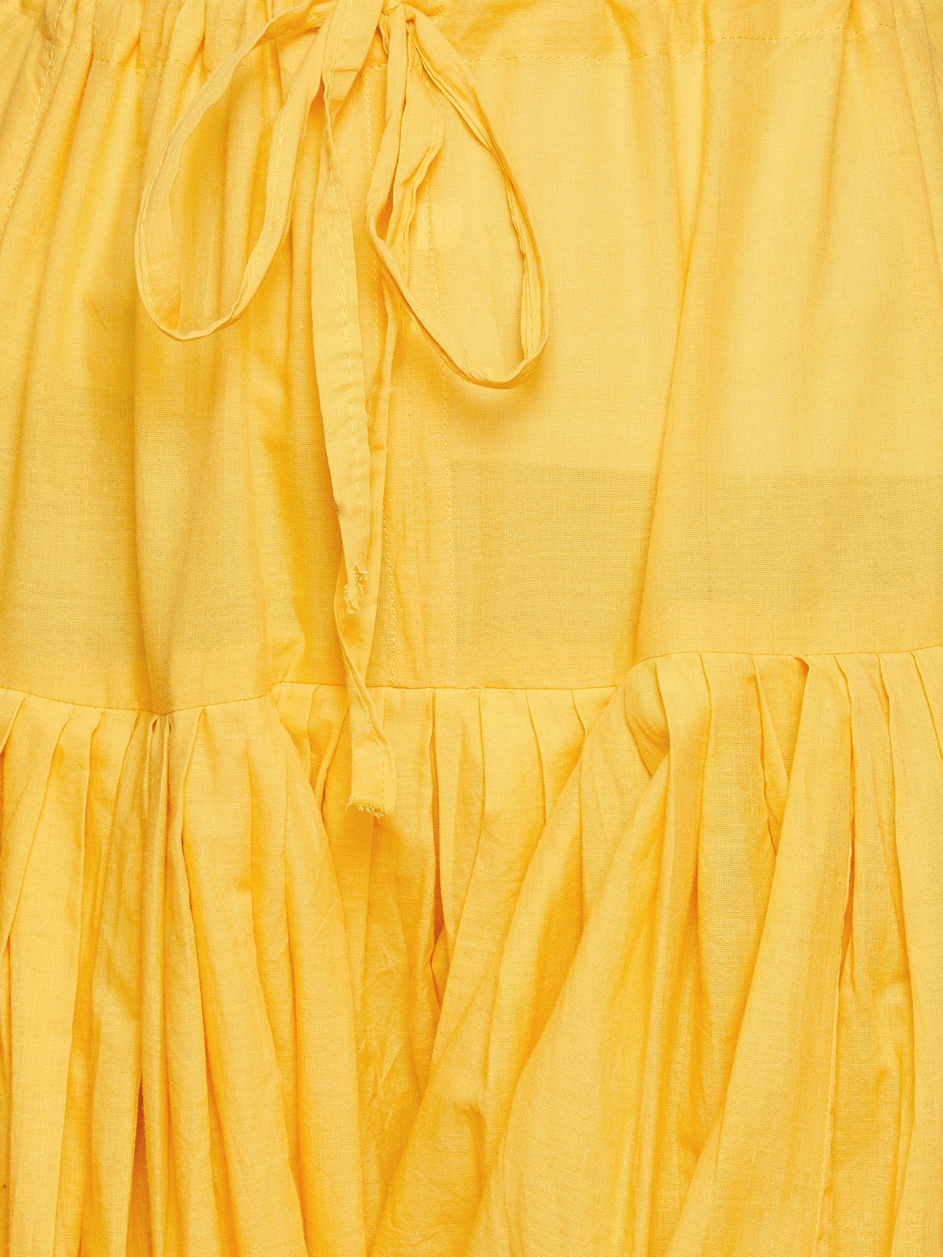 Yellow Cotton Plain Patiala with Dupatta