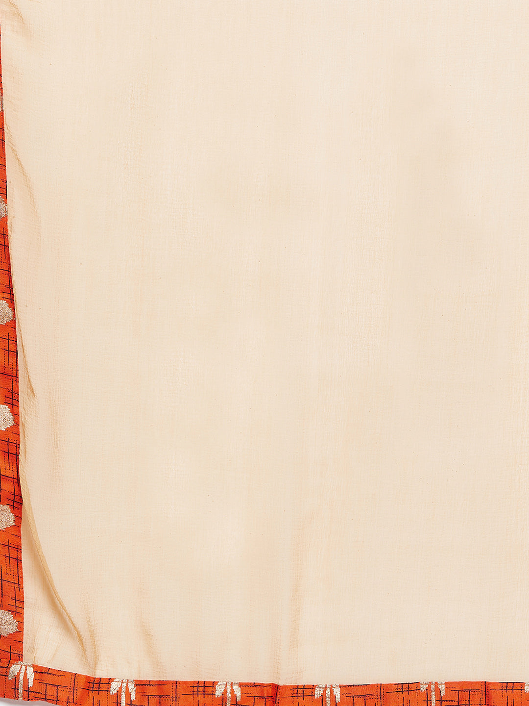 Orange Abstract with Foil Print Rayon Patiala with Dupatta
