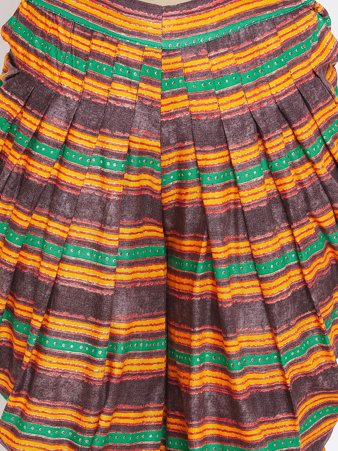 Red with Multi-striped Print Dhoti Set