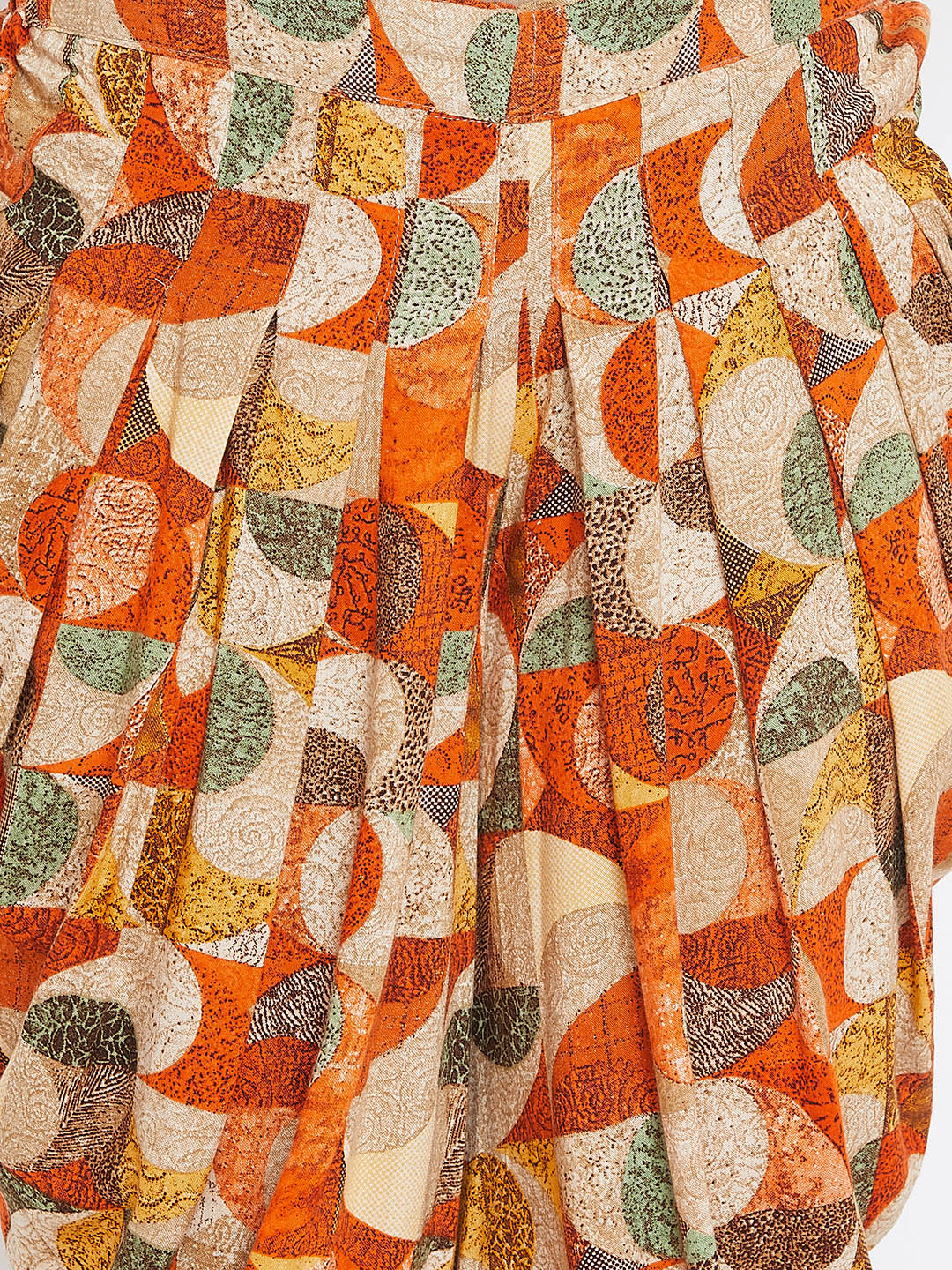 Mango Yellow with Geometric Print Dhoti Set