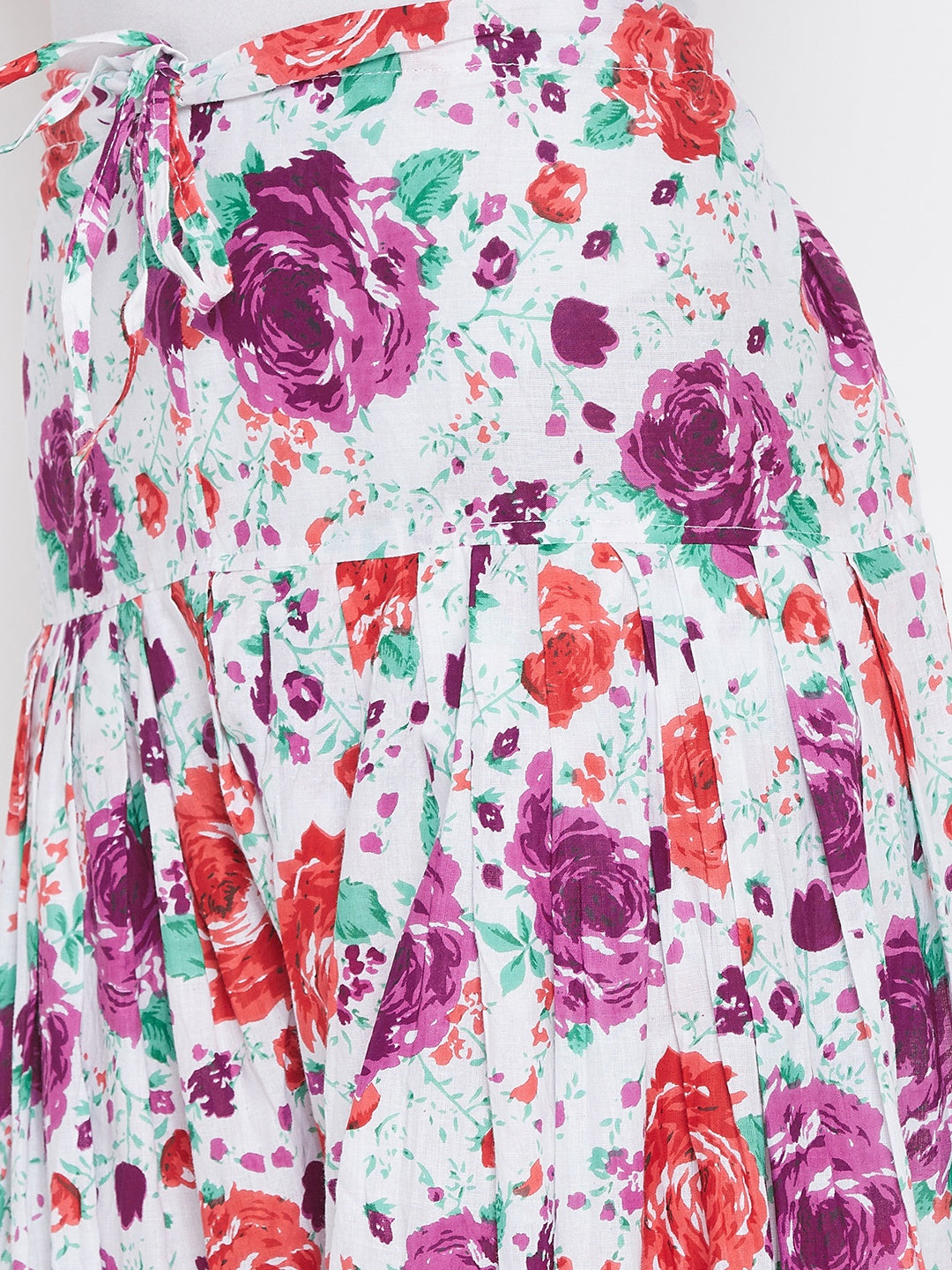 Floral Print Patiala with Purple Kurti Set