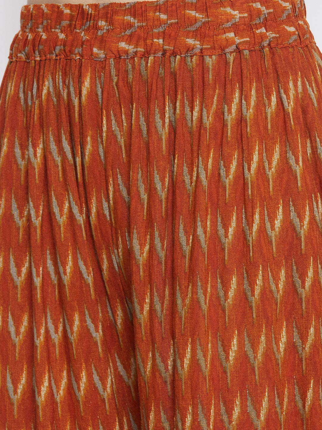 Printed sand wisp and maroon Kurti with palazzo