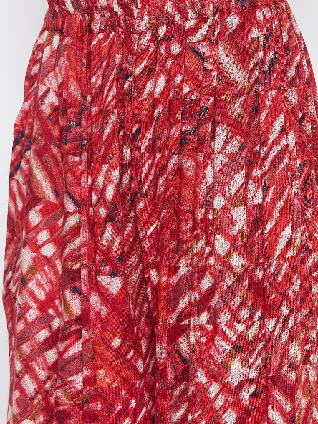 Printed Livid Brown and Red Kurti with Palazzo