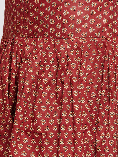 Ditsy Print Patiala with Fawn Kurti Set