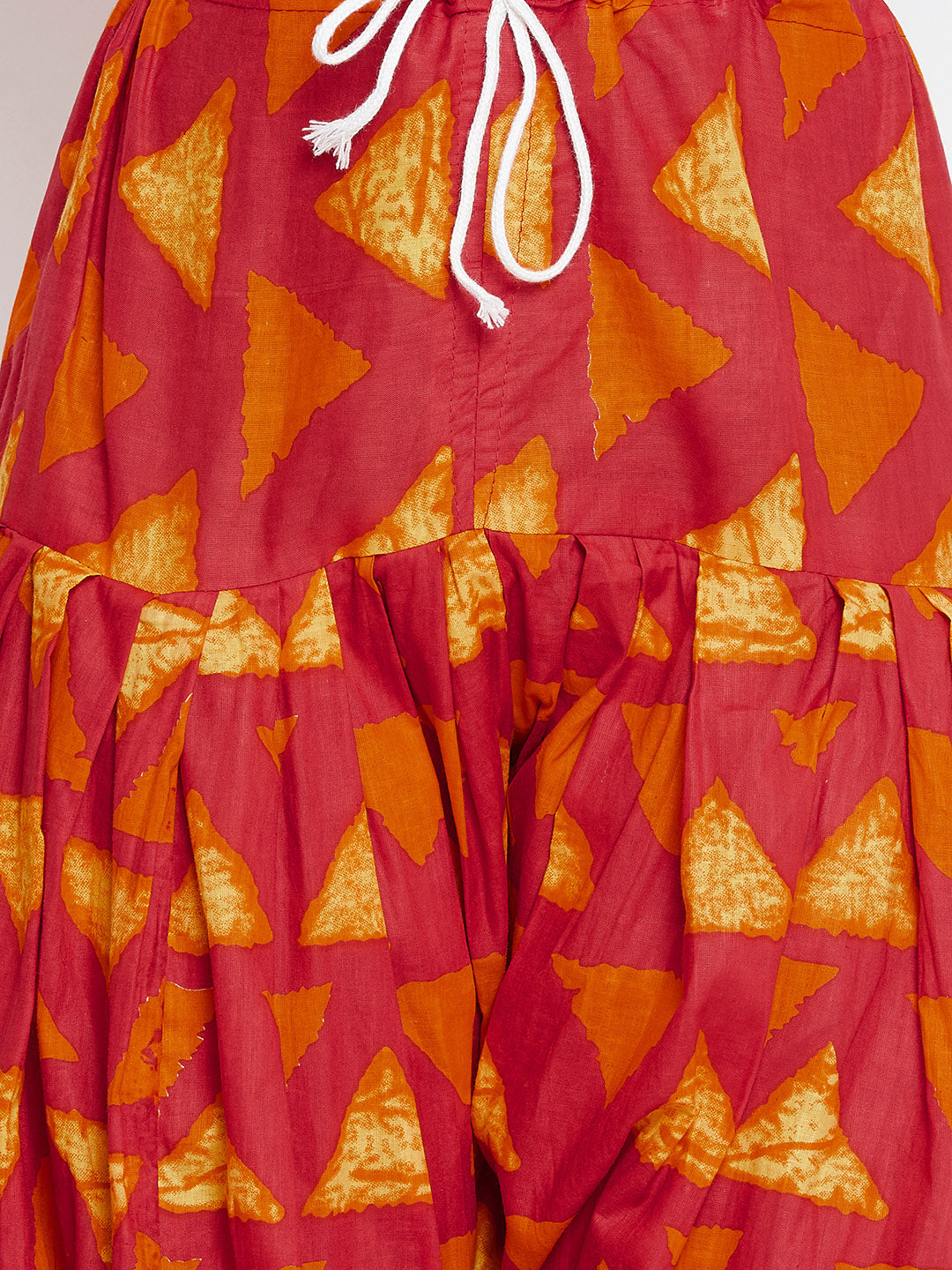Vector Print Patiala with Orange Kurti Set