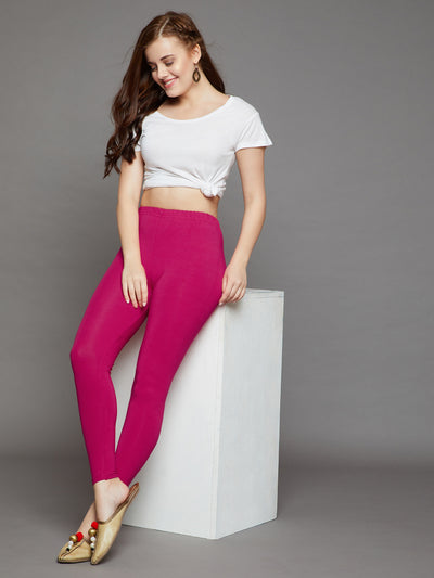 Magenta Viscose Ankle Legging