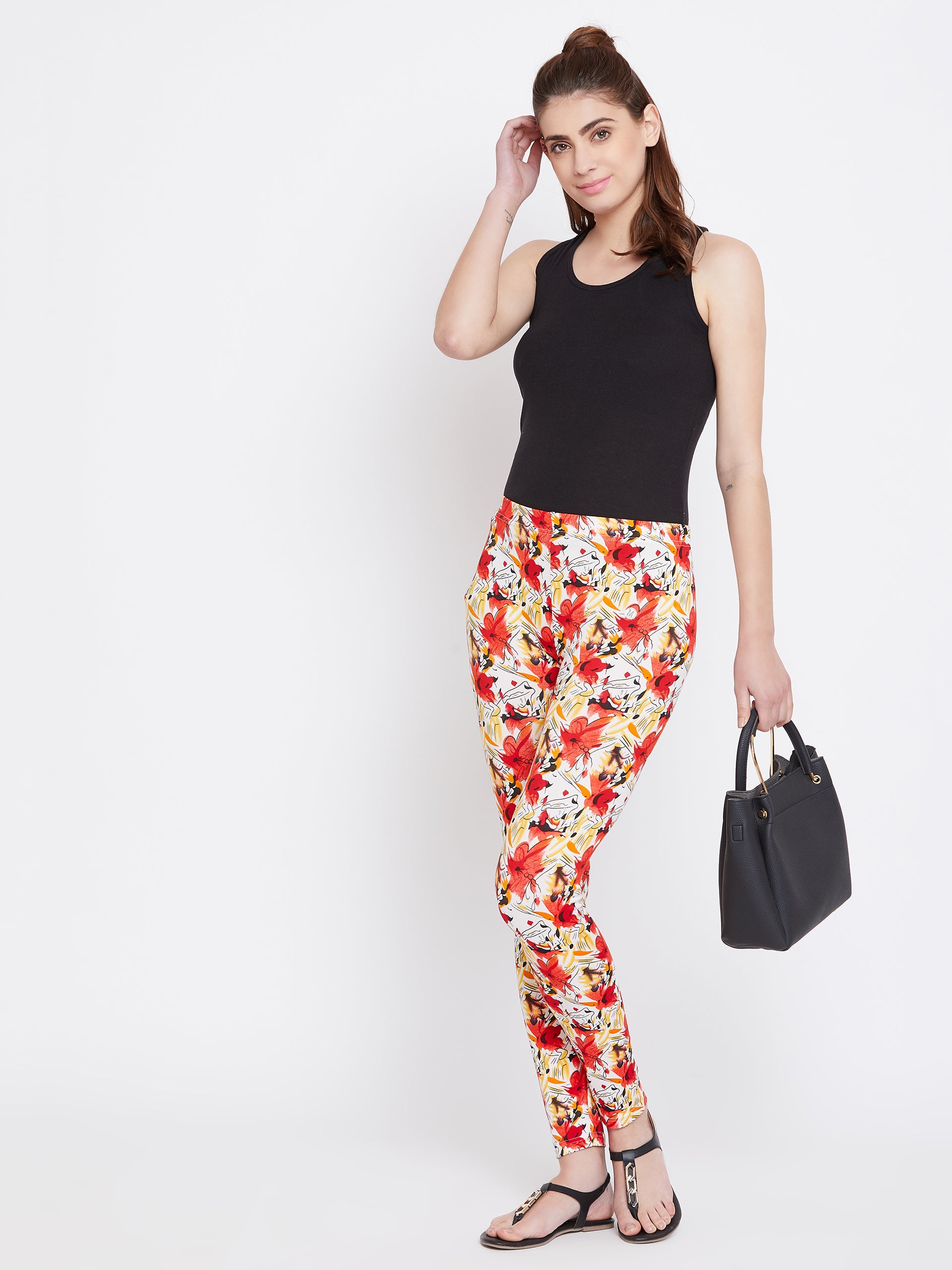 Summer Floral Printed Leggings Free Size