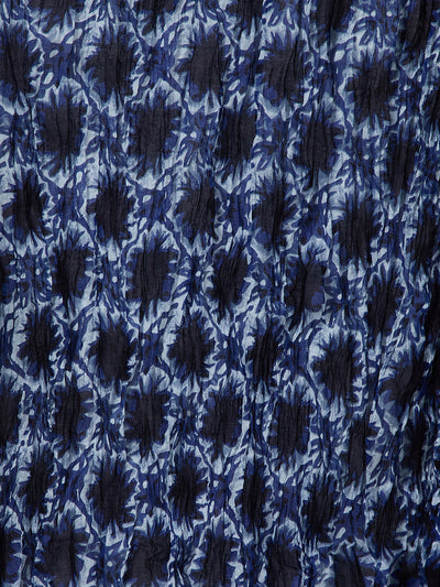 Damask Print Patiala with Navy Blue Kurti Set