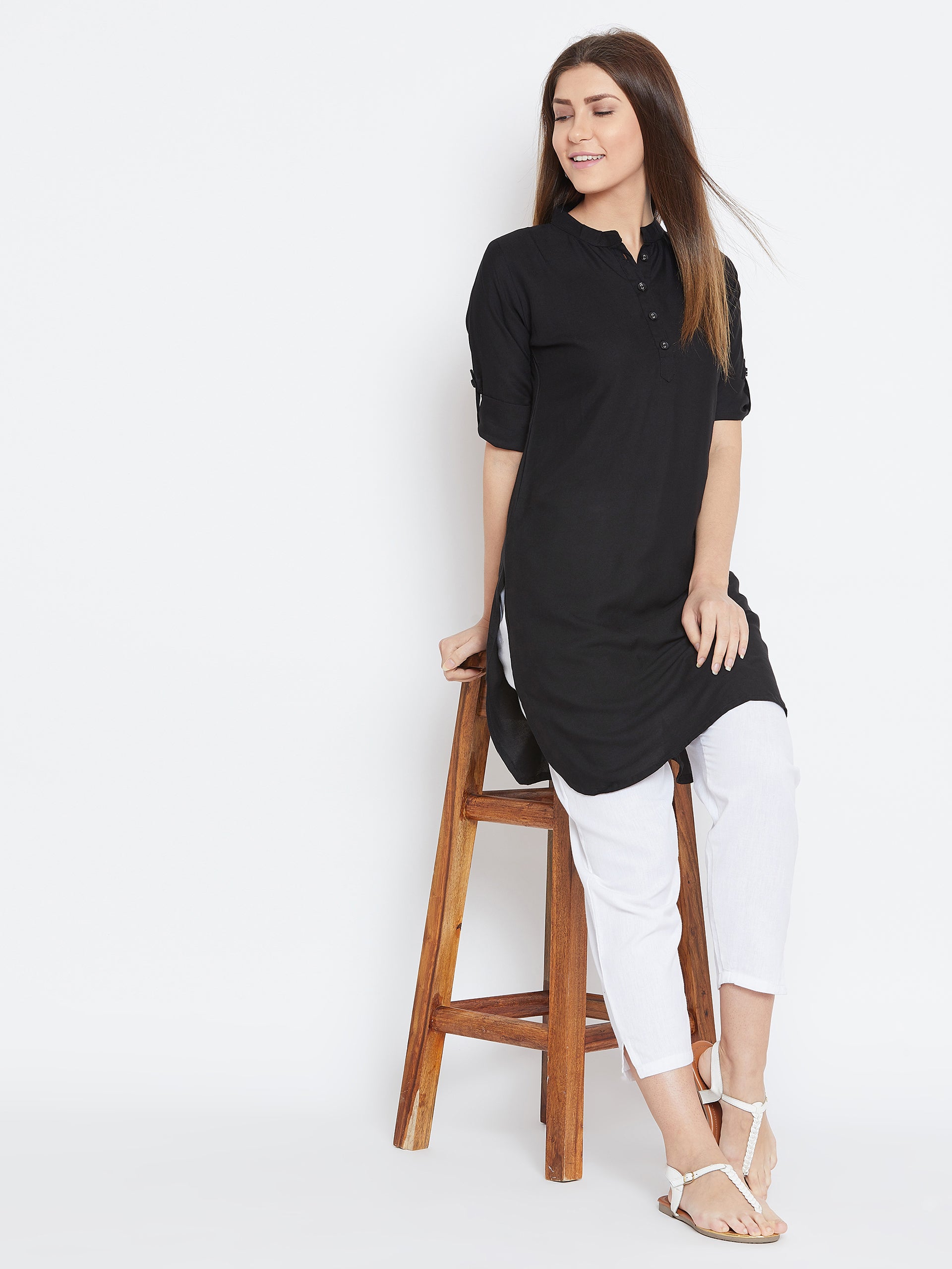 Black Solid Color Kurti