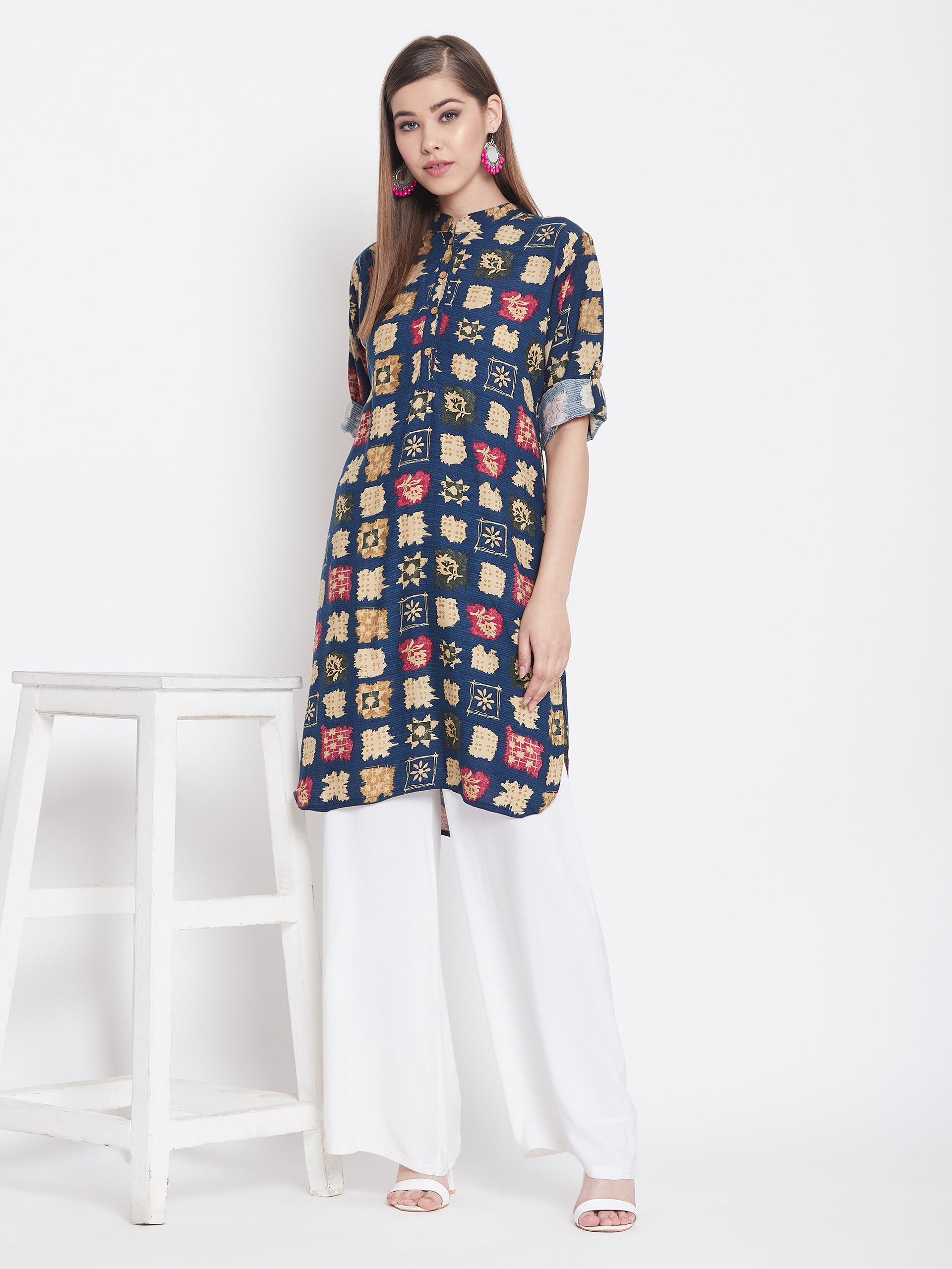 Multicolor Abstract Printed Kurti