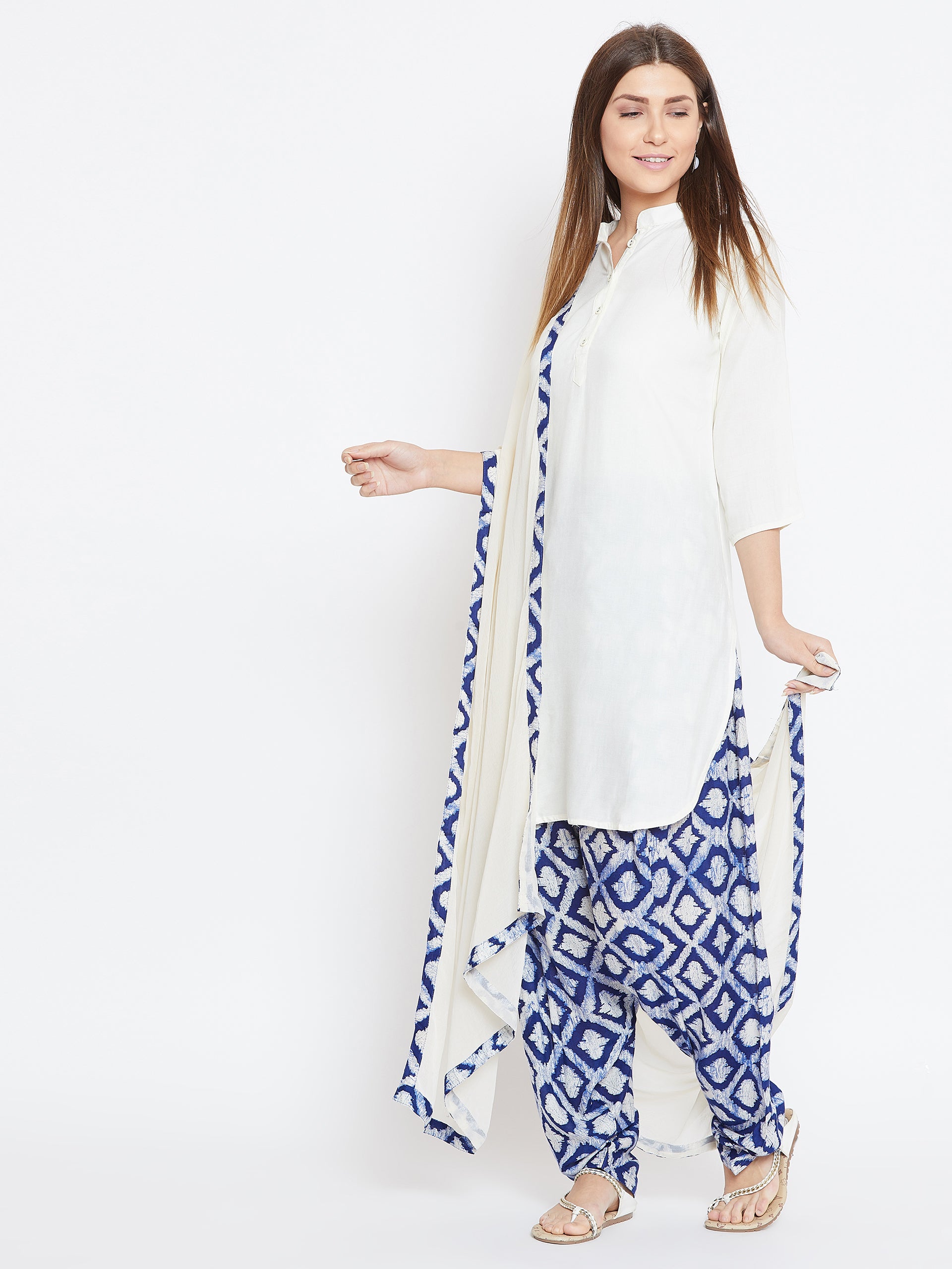 White Solid Color Kurti 36"