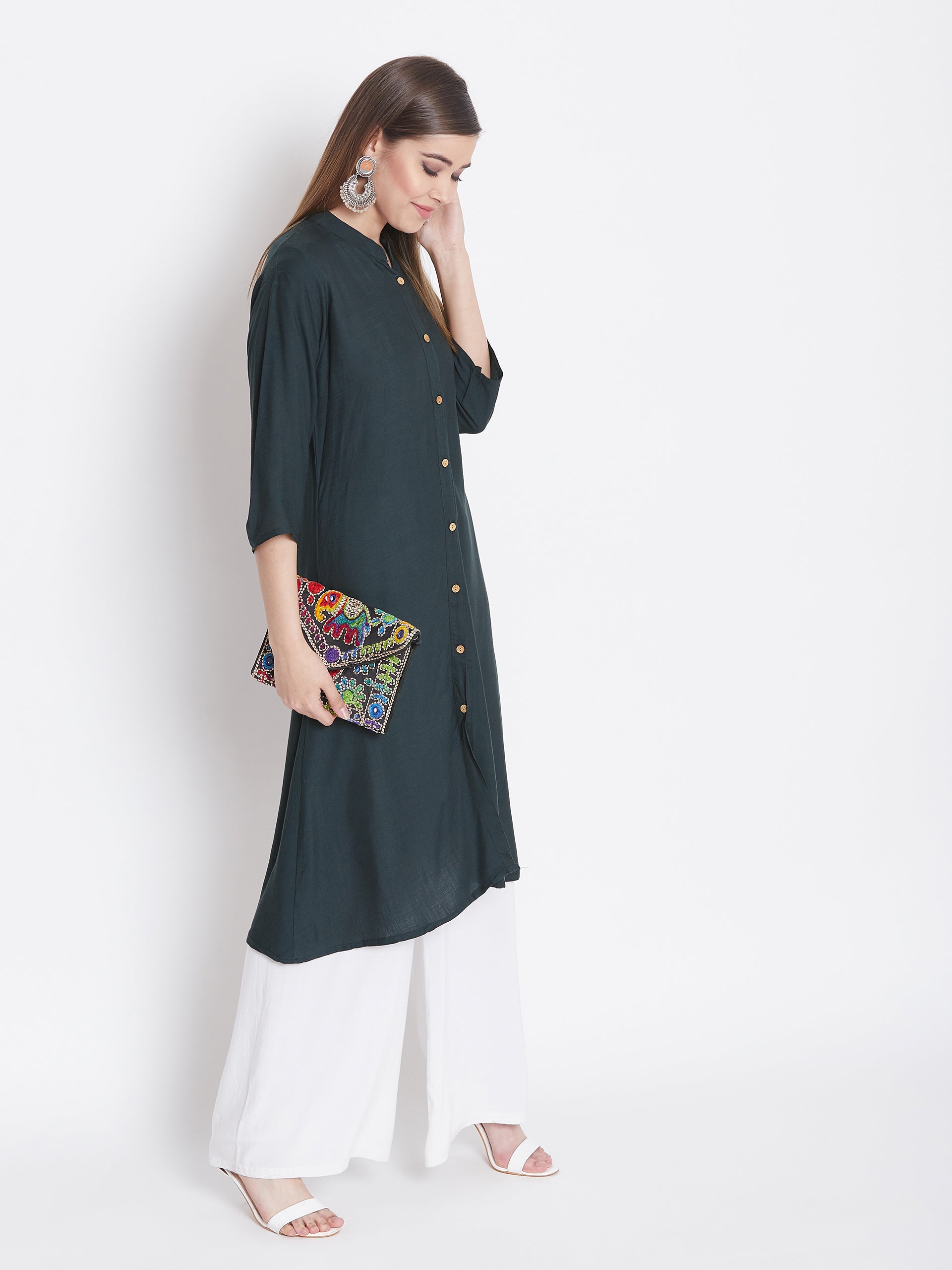 Dark Grey Solid Color Kurti