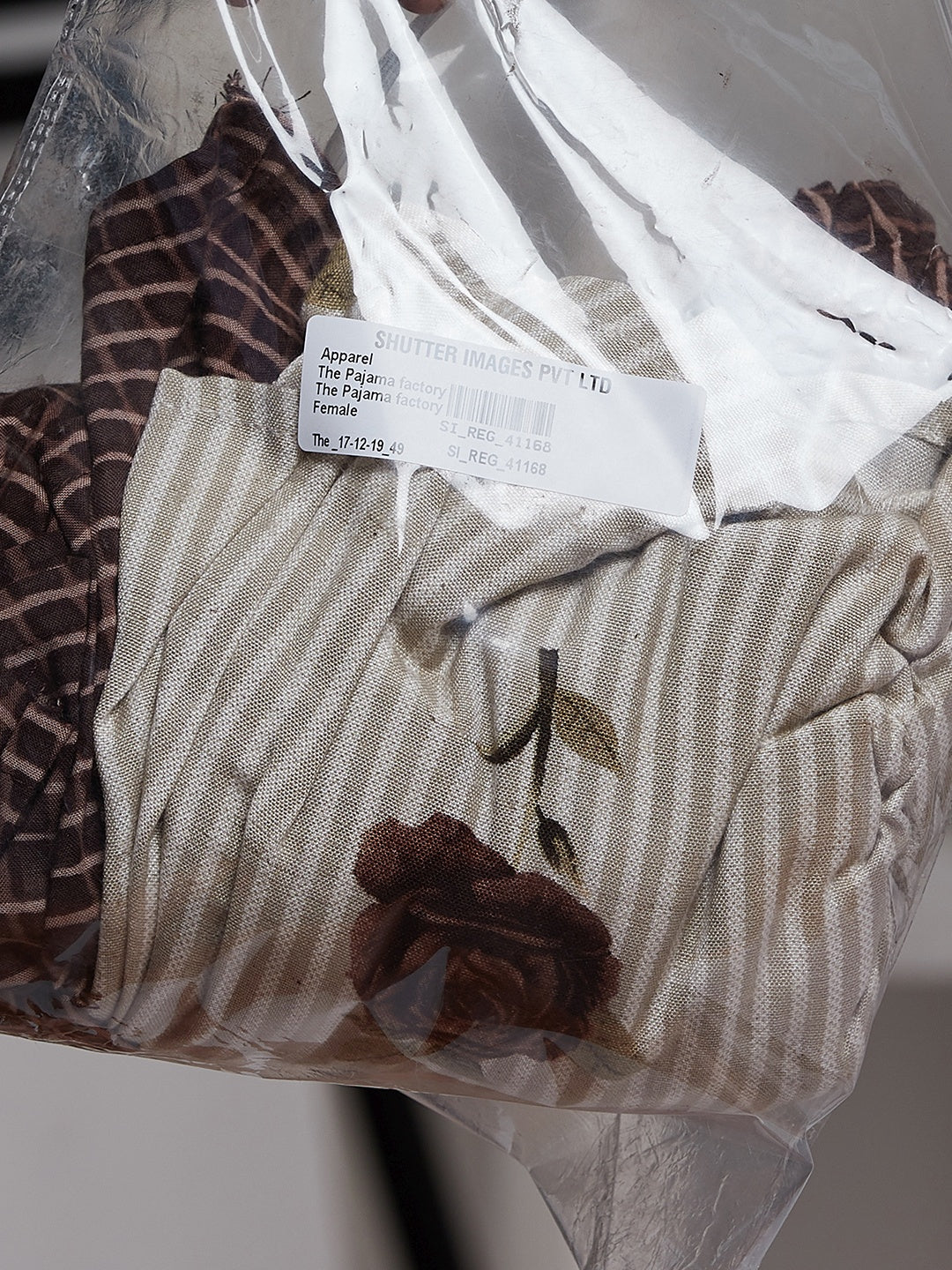 Rose Printed brown and White Kurti with Palazzo